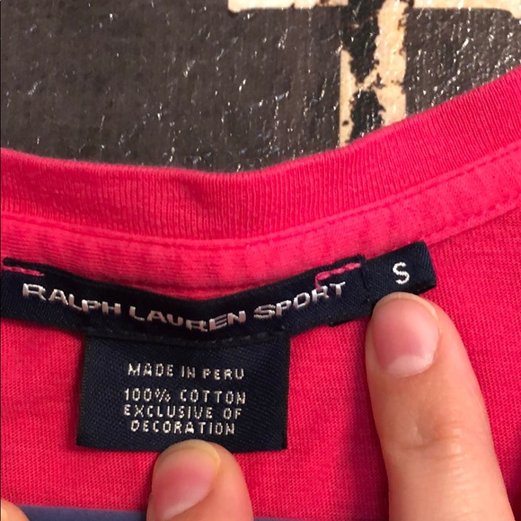 💐Pink V Neck Ralph Lauren Sport - Picture 2 of 2